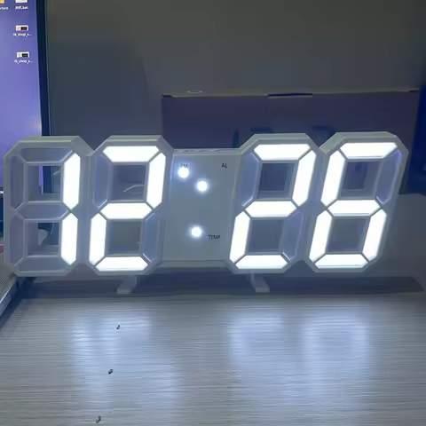 3D LED Alarm Clock Electronic Digital Clocks Luminous Fashion Wall Clock Multifunctional Creativity 