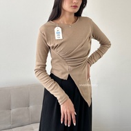 Sivali Zia Knit Top | Women's Knit Top - Korean Top - Women's Long Sleeve Knit Shirt - Long Sleeve