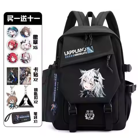 Arknights Backpack with Pain Pack Badge Set Anime Bag Teenagers Schoolbag Students Book Travel Bag G