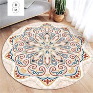 Minimalist Aesthetic Motif Floor Carpet Round Polyester Carpet 90x90 & 120x120cm Round Anti-Slip Car