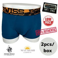 Swiss Polo 2pcs Men Micro Modal Air Boxer Trunk Underwear Seluar Dalam Segi Empat Seonder Lelaki