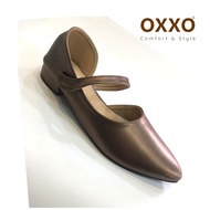 OXXO รองเท้าคัทชูส้นเตี้ย ทรงหัวแหลม หนังนิ่ม น้ำหนักเบา SK8006