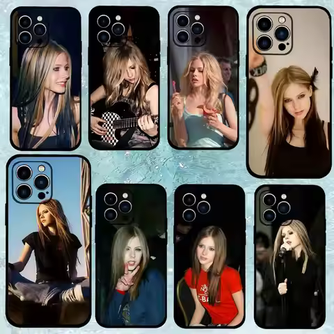 A-Avril R-Ramosana L-Lavigne Phone Case For IPhone 1716 15 14 13 Pro Max 11 12 Mini X Xs XR Black Si