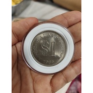 Malaysia 1 Ringgit 1986 Old Coin Duit Lama Syiling Lama Collectible With Case