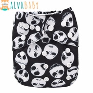 Alvababy All In One Diaper Sewn-In 1Pc 4-Layer Bamboo Insert Reusable AIO Diaper For Baby