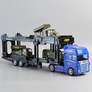Children Double-Decker Trailer Model Transport Large Truck Boy Baby Inertial Trailer Trailer Militar