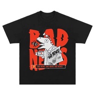 Dinosaurs watching the news  Men's and women's retro T-shirts plus size combed 24S