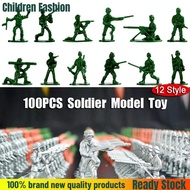 100pcs/lot 3.5cm High Mini Army Men Soldier Model WW2 Plastic Soldier Men Figures Sandbox Game Army 