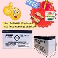 WAME 12V 7AH RECHARGEABLE SLA BATTERY FREE WINPOW 23A BATT