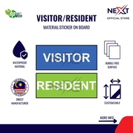 Guard House Sign | Visitor / Resident Sign | Sticker on Board