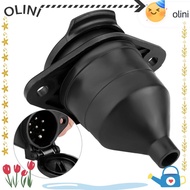 OLINI Trailer Socket Connector, 7 Pin 24V Trailer Adapter, Durable Round Plastic 7 Pin Connector Tra