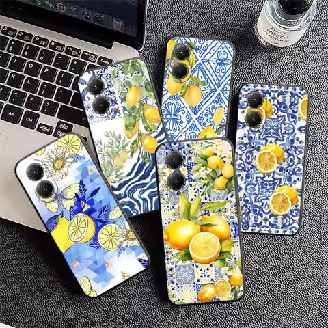Mediterranean Lemon Soft Phone Case for Xiaomi Poco X7 X8 Pro Max X5 X6 X3 F8 F7 Ultra M8 M7 M6 M5 R