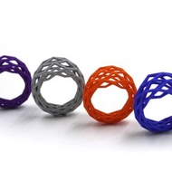 3D打印飾物戒指 - 三維打印 x Grid Geometry Ring (尼龍纖維)