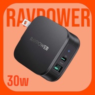 Củ Sạc Nhanh 30W Chính Hãng RAVPOWER 30w 2 cổng sạc Type C Usb A