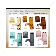 Wiraplas PVC Folding Door Lock With Screw/Plastic Folding Door Bolt/Hook Lock for PVC Sliding Slide Bathroom/Pintu Lipat