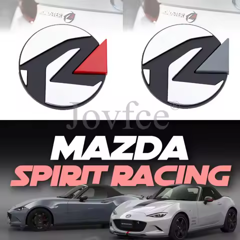 Spirit Racing Style Emblem – Aftermarket Car Badge Compatible with Mazda MX5, CX5, CX30, CX50, CX9,