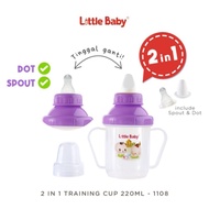 Little Baby Training Cup 220ml 2 In 1 Spout & Nipple/ Glass Learn To Drink