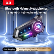 X3pro Motorcycle Bluetooth 5.4 Wireless Earphones Two person cross brand intercom waterproof helmet 