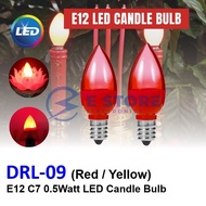 DURALUX 2PCS C7 E12 0.5 Watt LED Candle Bulb - Red / Yellow
