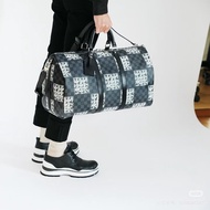 LV棋盤格藤原浩繩結keepall45旅行袋 45*25*21 98新可調節肩帶 鎖鑰匙 塵袋