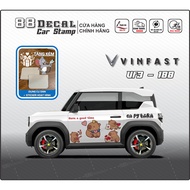VF3 car sticker - Level Decal. Capybara cartoon stamp model (full color). 1 set of 2 sides (Model VF