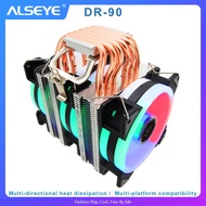 ALSEYE DR-90 CPU Cooler 6 Heat pipes with RGB Fan 4pin PWM 90mm CPU Fan for Computer LGA775/115x/1366/2011/1200 AM2/AM3/AM4