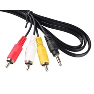 3.5mm AUX Cable TO 3 RCA Male 1.5 Meters / 3.5M AUX Cable TO 3 RCA 1.5m