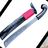 golok kopak rawing damaskus full tanduk 30 cm