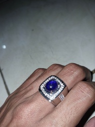 Cincin permata blue safir ceylon + memo