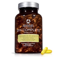 EFA COMPLETE with Optimal OMEGA 3 6 9 levels of High Potency Flax Oil, Fish Oil, Borage Oil, and Eve