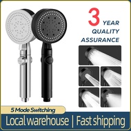 5-mode shower head Black detachable pressurized handheld shower head  Wall mounted bracket  Shower p
