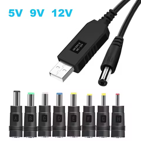 RGEEK USB Boost Cable DC 5V To DC 12V / 9V USB Converter Line WiFi to Powerbank Cable USB Converter 