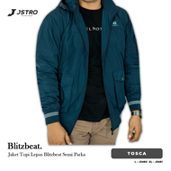 Jstro Jaket Topi Lepas Semi Parka Mayer Biru Tosca