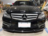 BENZ C-CLASS W204 競速版 水轉印卡夢紋 前下巴 前鏟 前定風翼 前擾流板 下擾流板 保險桿 改裝下巴