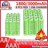 AA Rechargeable Battery AAA Rechargeable Battery Charger Pengecas Bateri Solar
