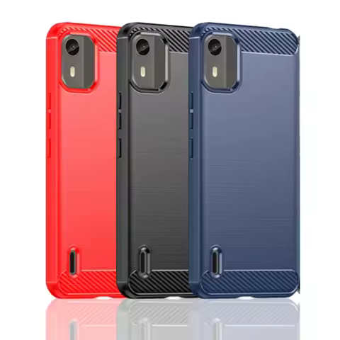 Carbon Fiber Texture TPU Case for Nokia C12 Pro C22 C32 G22 G400 C100 C200 C21 Plus G21 G11 Shockpro