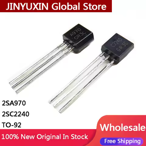 100pcs 2SA970 2SC2240 TO92 (50PCS* 2SA970 +50PCS* C2240 ) TO-92 Bipolar Transistors - BJT NPN New An