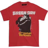 Hot sale GREEN DAY Kiss 2010 Tour Green Day Band Doodle Kissing Couple oversize red T-shirt men's S-