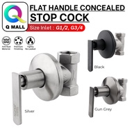 MCPRO Shower Flat Handle CONCEALED STOP ANGLE VALVE Control Stopcock - G1/2" (SSB21F) BLACK / G1/2" (SSGY23F) GUN GREY / G3/4" (SS20F) SILVER