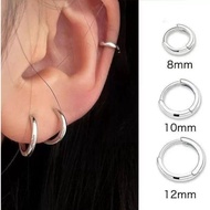 3 Pairs 8+10+12mm Stainless Steel Small Hoop Earrings Cartilage Round Earring Black Circle Huggie Ea