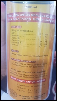 New Vitagrow Extra 1 Liter Atp Vitamin Mineral Pertumbuhan Ayam Unggas