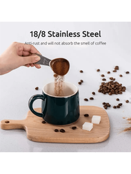 2入組咖啡匙，18/8不鏽鋼咖啡湯匙量匙，2湯匙咖啡勺適用於咖啡粉、茶匙