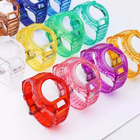 for Casio g shock DW-6900 6600 6930 3230 Watch Accessories Strap+Case High Quality Clear Silicone Sp
