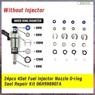 [L E U R] 24pcs/4Set  Injector Nozzle O-Ring Seal Repair Kit 06H998907A for  A4 Q5  Golf  CC 1.8 2.0
