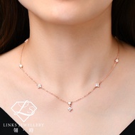 ［Real Moissanite］Can Pass Diamond Test 18K Gold All Moissanite Four-Leaf Clover Necklace MN016 Moiss