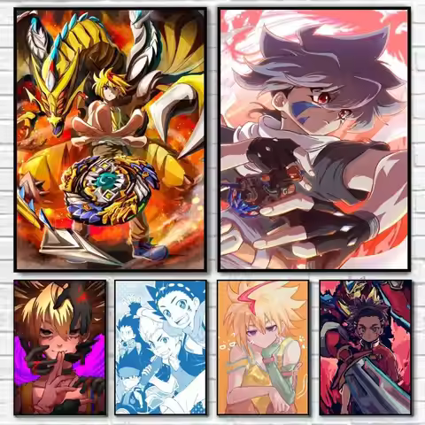 Beyblade Anime Free De La Hoya Anime Character Poster HD Print Wall Art Home Decor