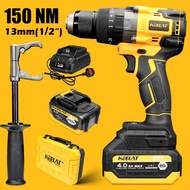 KEELAT 150NM Heavy duty Electric Drill Cordless Brushless Electric Drill Rechargeable Lithium Batter
