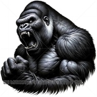 Super Cool Black Fierce Gorilla Personalized Sticker Car Motorcycle Scratch Sticker Refrigerator Wal