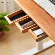 Devoko under desk drawer under desk storage drawer Portable Wooden Pen Tray for