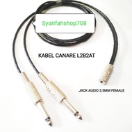 Kabel Canare L2B2AT Jack Aux 3.5mm Female M To 2 Akai Mono 1 Meter